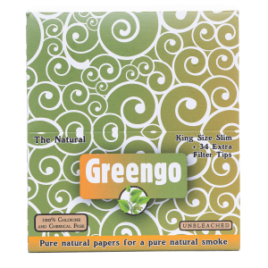 Greengo King Size Slim | Unbleached + Filter Tips | Box of 24