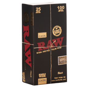 Raw Black | Single Wide Double Feed | Box of 25