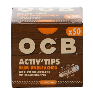 OCB Active Carbon Filters Unbleached | Display of 10