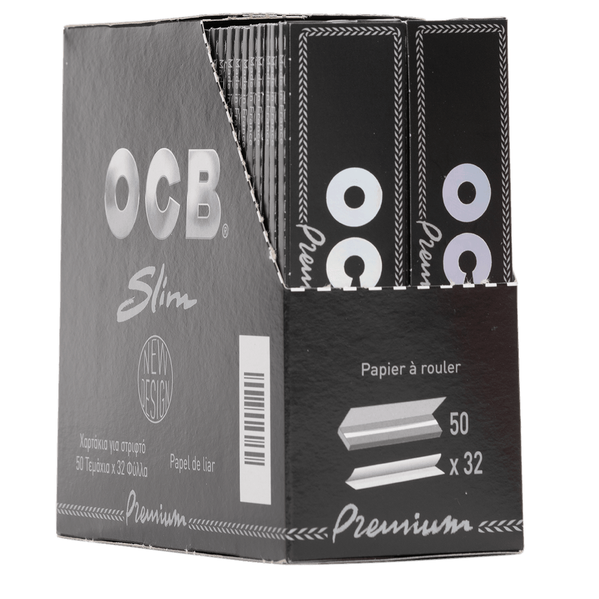 20 x OCB slim Premium King Size Papers Blättchen schwarz 
