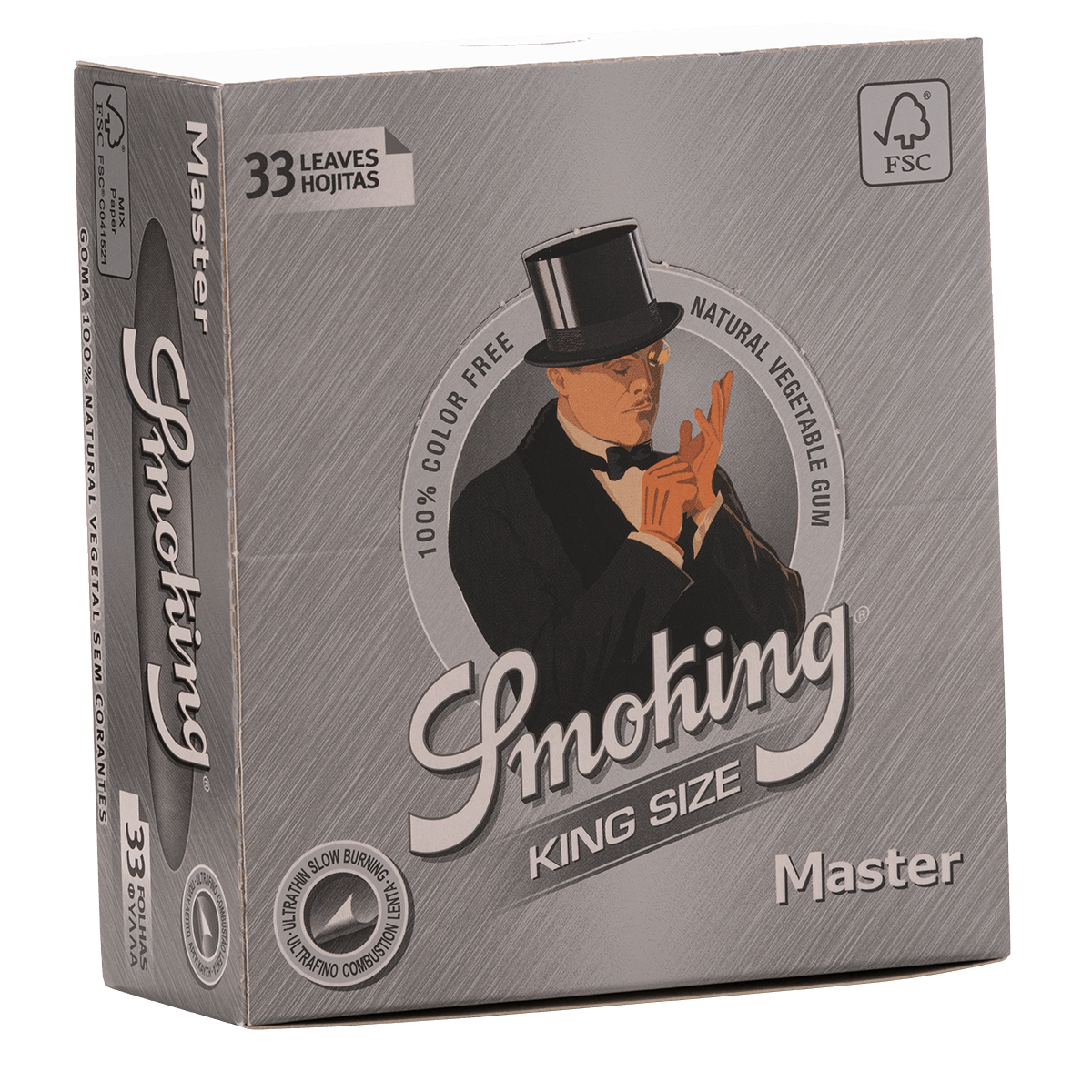 Natural 33 Leaves Papers Each Pack 30x Packs Smoking Master Silver King Size 